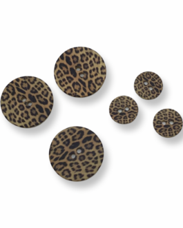 Polyesterknopf 2- Loch Animalprint Leopard