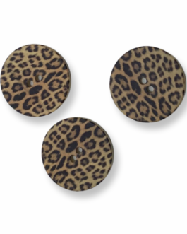 Polyesterknopf 2- Loch Animalprint Leopard