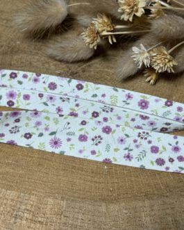 Schrägband Baumwolle Mille Fleurs 20mm hellviolett